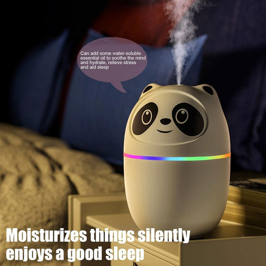 Cool mist panda humidifier with 7 color night light mist spray