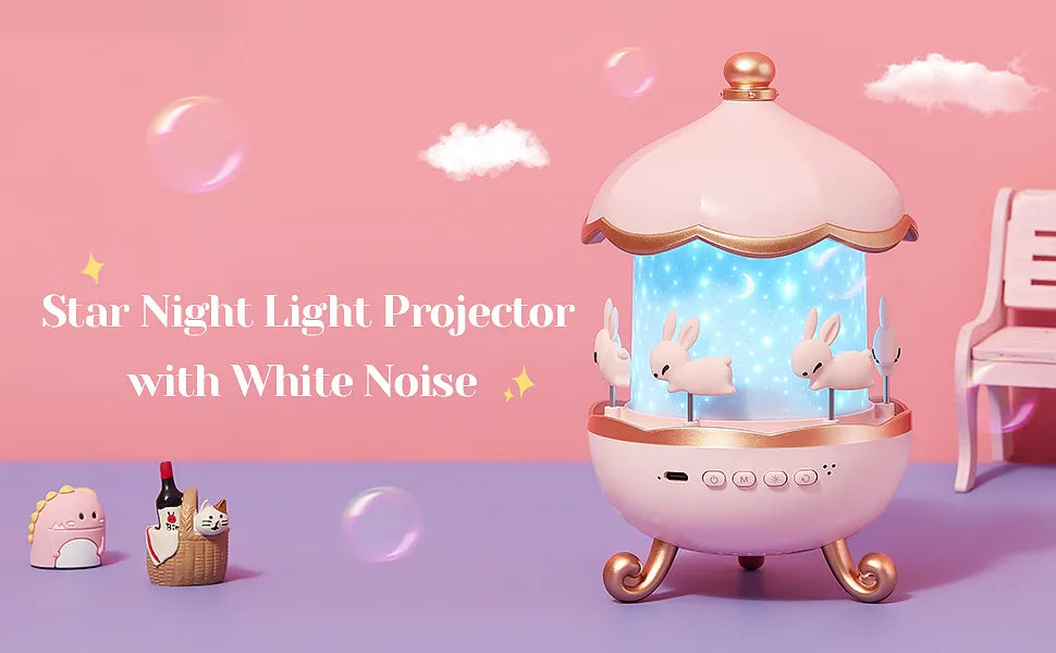 Night Light Rabbit Sky Projector for Kids