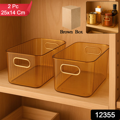 Premium Ribbed Transparent Storage Basket