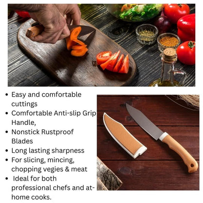 Stainless Steel Knife with cover (Pack of 6)