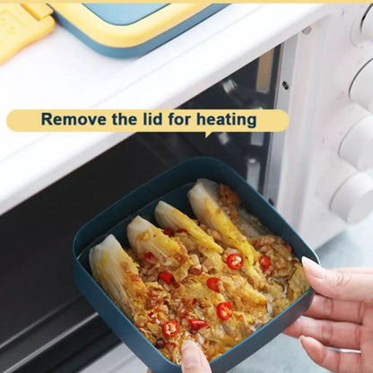 Blue Double-layer Portable Lunch Box