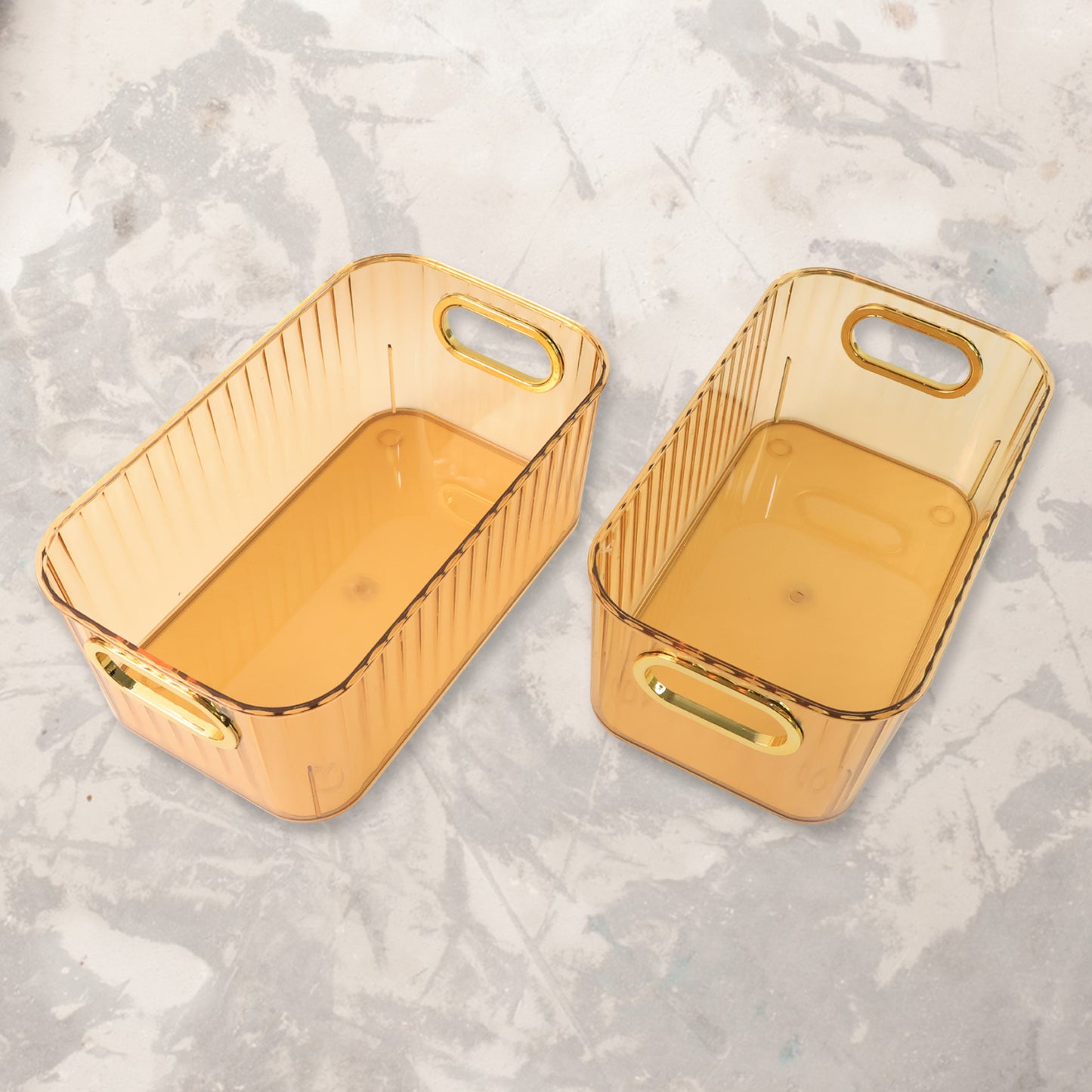 Premium Ribbed Transparent Storage Basket