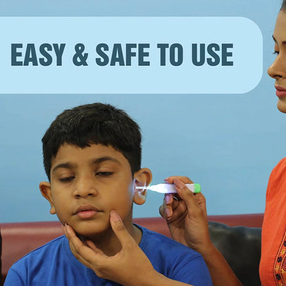 White Led Flashlight Earpick With Tweezer (1 Pc)