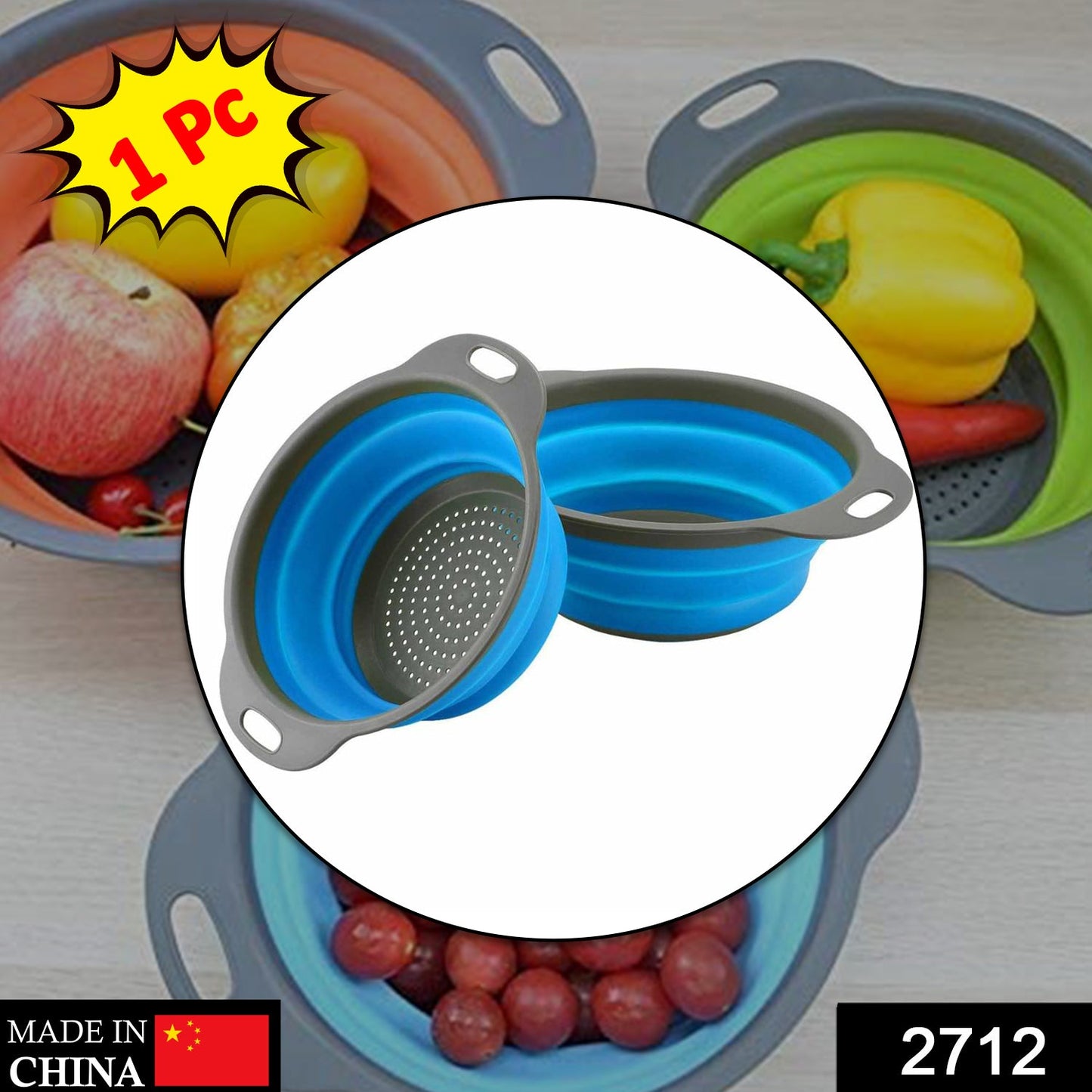 Round Sili Strain Foldable Utensil