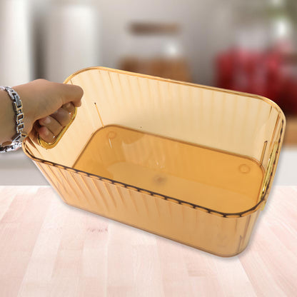 Premium Ribbed Transparent Storage Basket