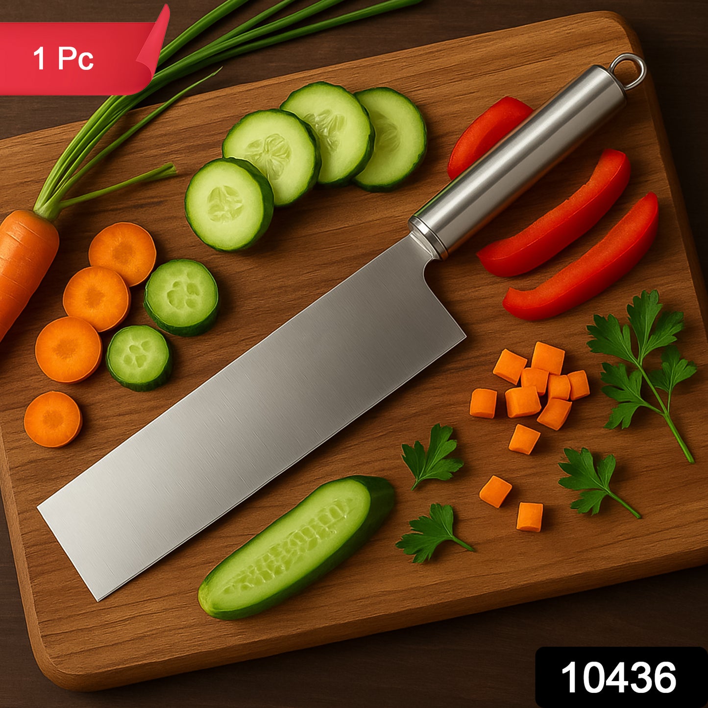 Professional-grade Stainless Steel Vegetable Cleaver Knife 1 Pc