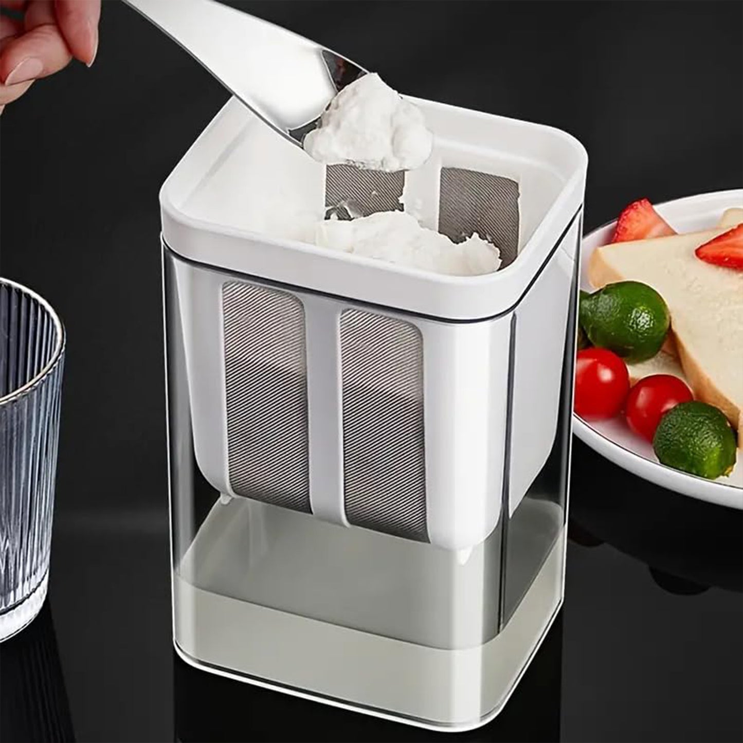 2 In 1 Multifunctional Yogurt Strainer With Storage Container
