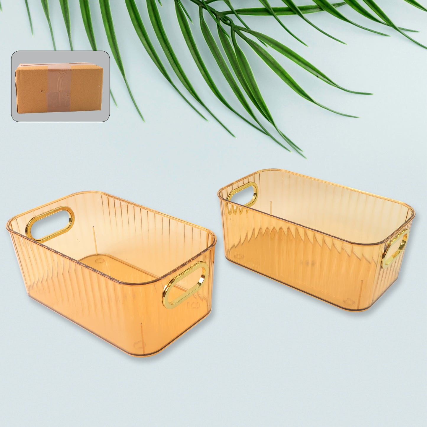 Premium Ribbed Transparent Storage Basket
