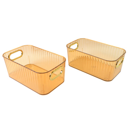 Premium Ribbed Transparent Storage Basket